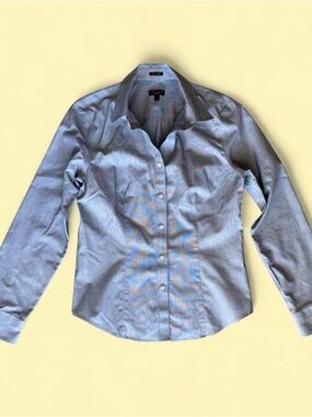 Talbots Classic Light Gray Button-Up Shirt